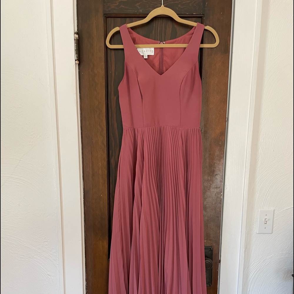 Worn once azazi bridesmaid dress.NOT ALTERED. Style: Lindsey. Desert Rose, A4